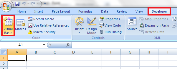 Developer tab in the Ribbon (Excel 2007)